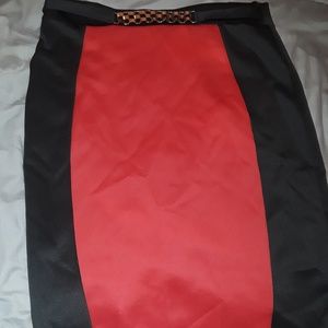 A Beautiful Red and Black fitted pencil skirt